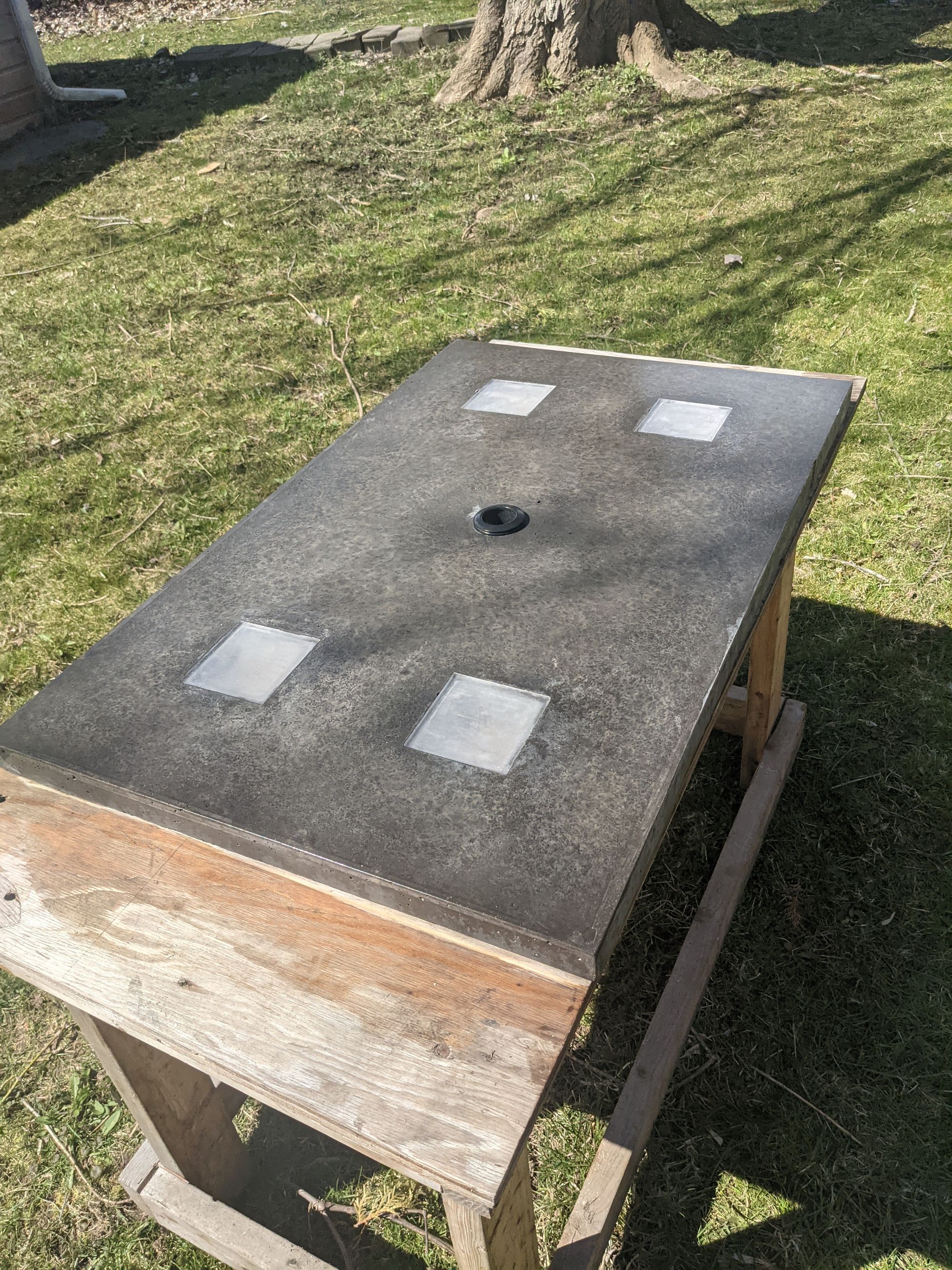 Concrete Patio Table with LED Lighting