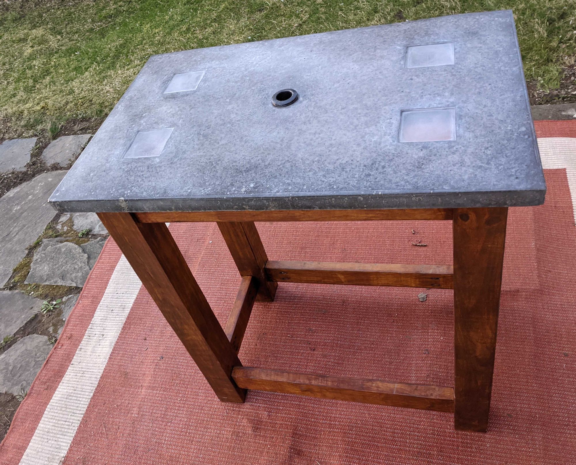 Concrete Patio Table with LED Lighting