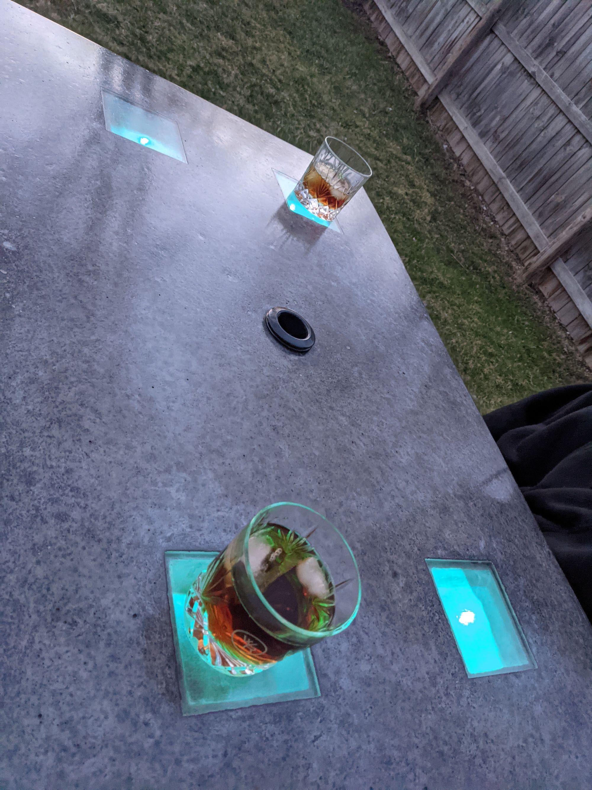 Concrete Patio Table with LED Lighting