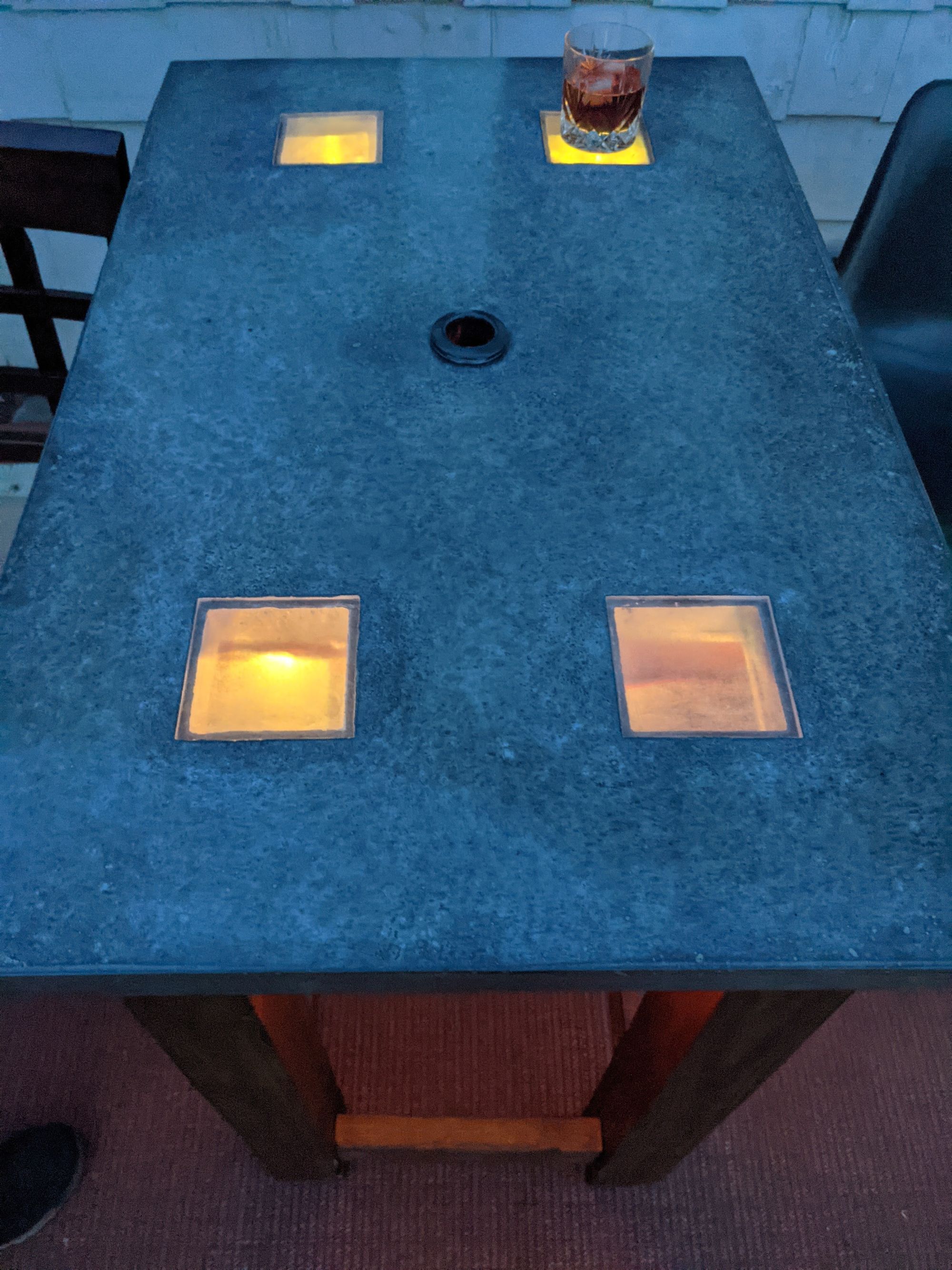 Concrete Patio Table with LED Lighting