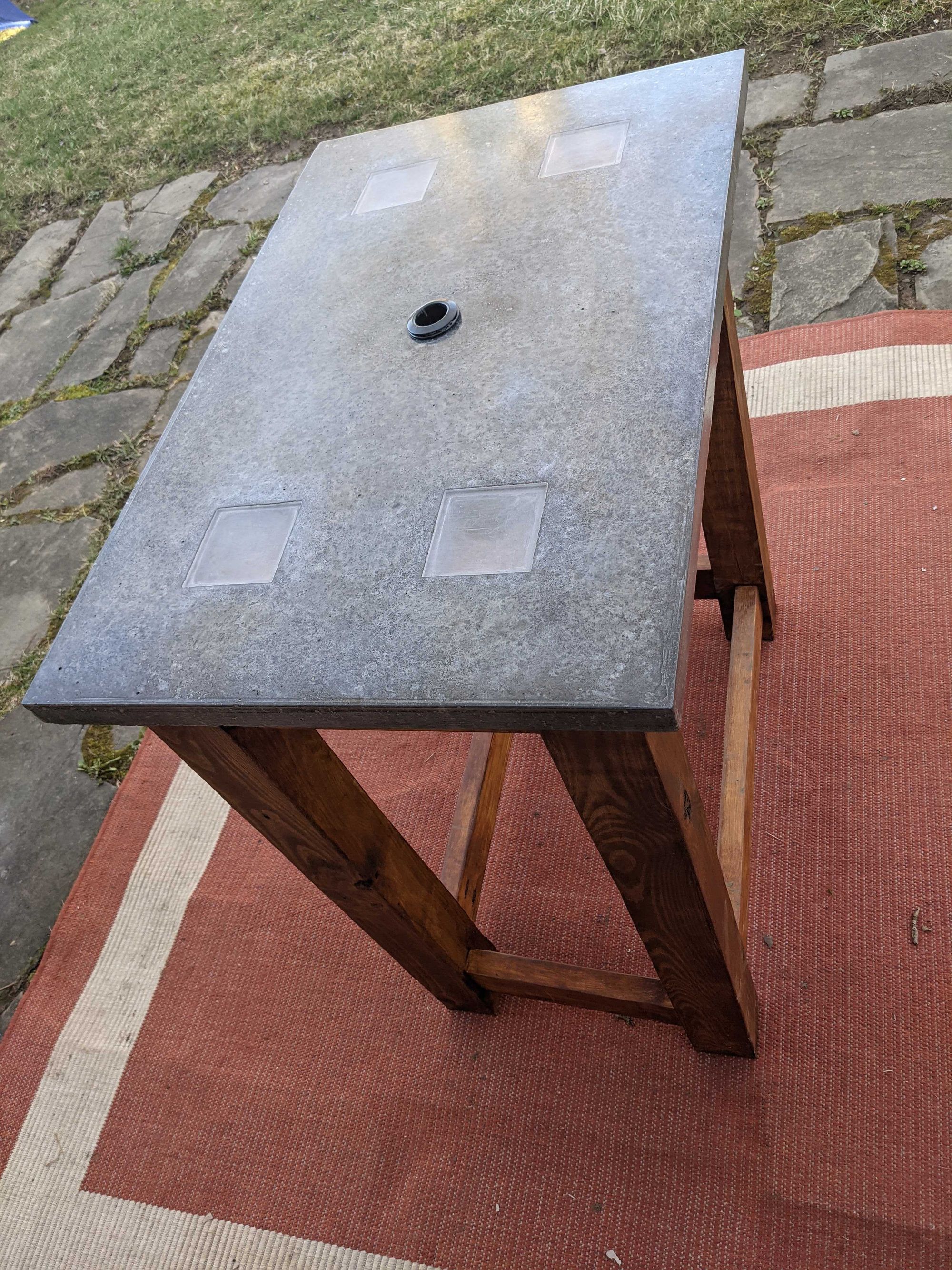 Concrete Patio Table with LED Lighting